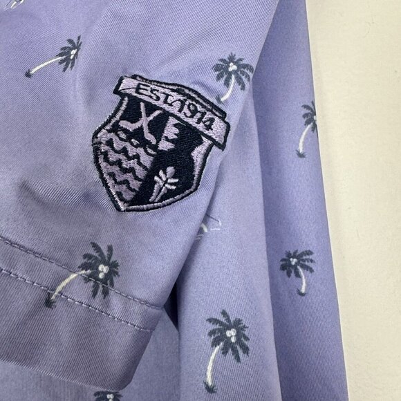 Straight Down Performance Golf Polo Men’s Purple Palm Fish Hawaiian Size XL - Picture 4 of 5